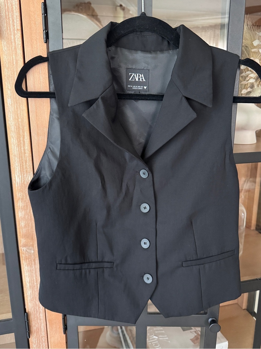 Zara waistcoat tailored vest top sleeveless collar lapel button down